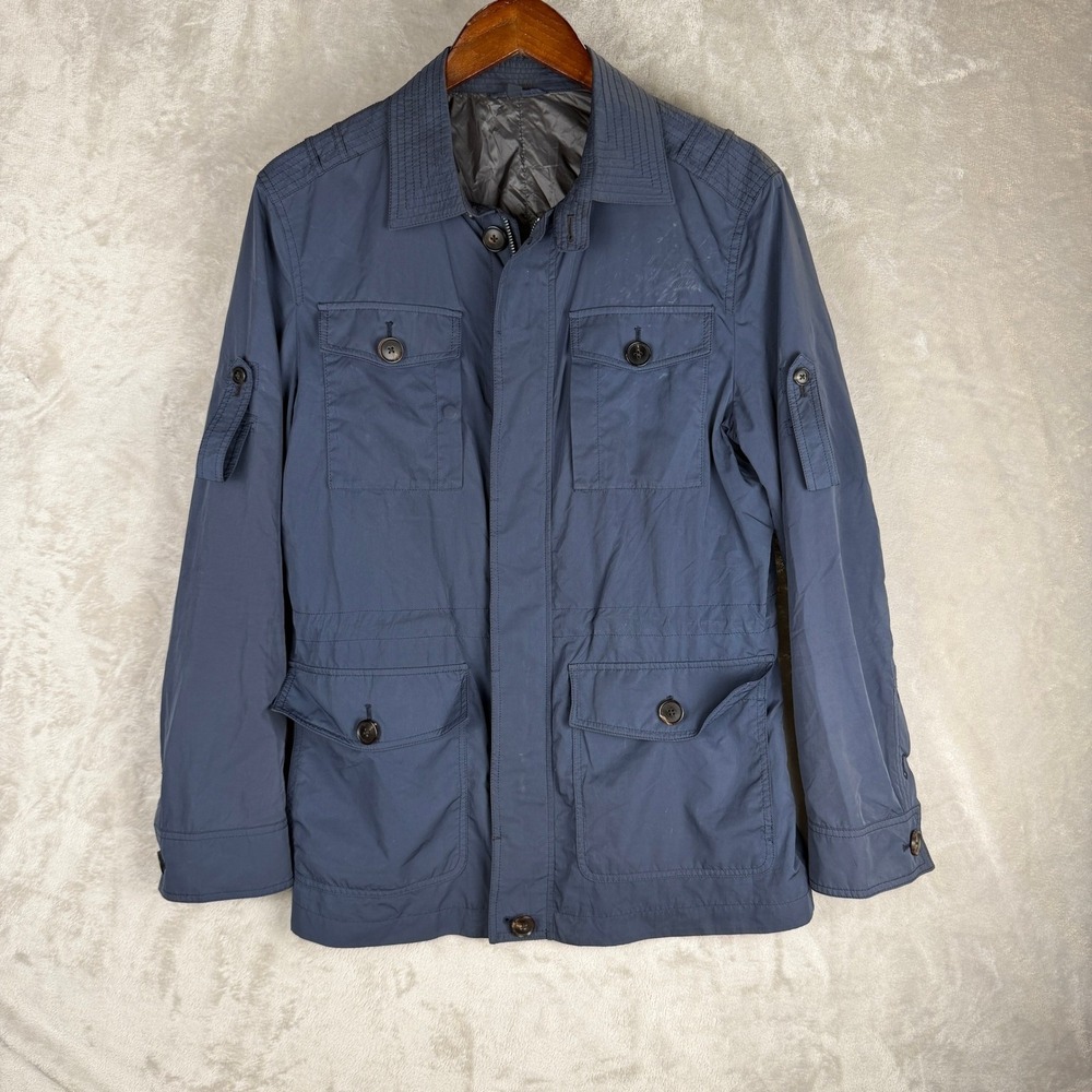 Suitsupply Navy Blue Field Jacket Mens Full Zip Multi Pocket Utility Coat
